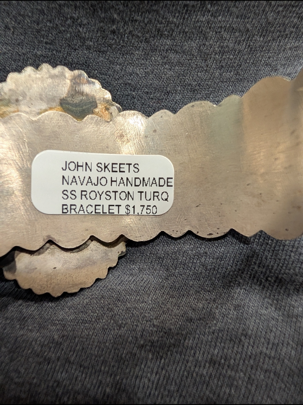 Sterling Silver Royston Turquoise Cuff By John Skeets - Picture 4 of 4